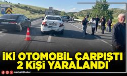 İki otomobil çarpıştı 2 kişi yaralandı