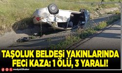 Taşoluk beldesi yakınlarında feci kaza: 1 ölü, 3 yaralı!