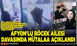 Afyon’lu Böcek ailesi davasında mütalaa açıklandı