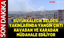 Büyükkalecik Beldesi yakınlarında yangın çıktı havadan ve karadan müdahale ediliyor
