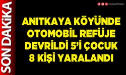 Anıtkaya Köyünde otomobil refüje devrildi 5’i çocuk 8 kişi yaralandı