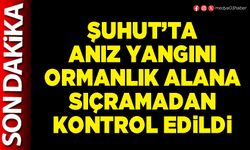 Şuhut’ta anız yangını ormanlık alana sıçramadan kontrol edildi