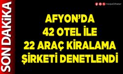 Afyon’da 42 otel ile 22 araç kiralama şirketi denetlendi