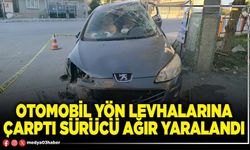 Otomobil yön levhalarına çarptı sürücü ağır yaralandı
