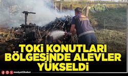 TOKİ konutları bölgesinde alevler yükseldi