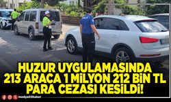 Huzur uygulamasında 213 araca 1 Milyon 212 Bin TL para cezası kesildi!
