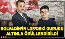 Bolvadin’in LGS’deki gururu altınla ödüllendirildi