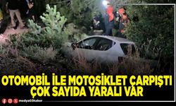 Otomobil ile motosiklet çarpıştı çok sayıda yaralı var