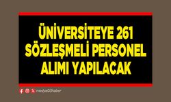 Üniversiteye 261 Sözleşmeli Personel Alımı Yapılacak