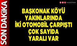 Başkonak Köyü yakınlarında iki otomobil çarpıştı çok sayıda yaralı var