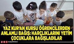Yaz Kur’an Kursu öğrencilerden anlamlı bağış: Harçlıklarını yetim çocuklara bağışladılar