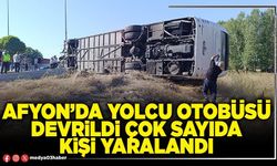 Afyon’da yolcu otobüsü devrildi çok sayıda kişi yaralandı