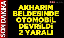 Akharım Beldesinde otomobil devrildi: 2 yaralı