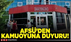 AFSÜ’den kamuoyuna duyuru!