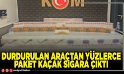 Durdurulan araçtan yüzlerce paket kaçak sigara çıktı