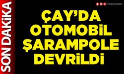 Çay’da otomobil şarampole devrildi