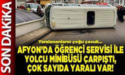 Afyon’da öğrenci servisi ile yolcu minibüsü çarpıştı, çok sayıda yaralı var!