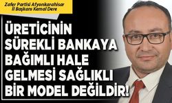Üreticinin sürekli bankaya bağımlı hale gelmesi sağlıklı bir model değildir!