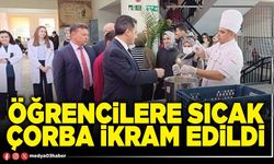 Öğrencilere sıcak çorba ikram edildi