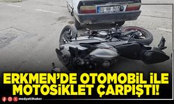 Erkmen’de otomobil ile motosiklet çarpıştı!