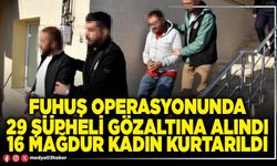 Fuhuş operasyonunda 29 şüpheli gözaltına alındı 16 mağdur kadın kurtarıldı