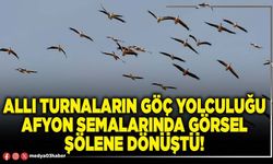 Allı turnaların göç yolculuğu Afyon semalarında görsel şölene dönüştü!