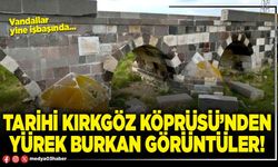 Tarihi Kırkgöz Köprüsü’nden yürek burkan görüntüler!