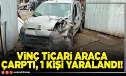 Vinç ticari araca çarptı, 1 kişi yaralandı!