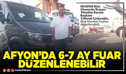 Afyon’da 6-7 ay fuar düzenlenebilir