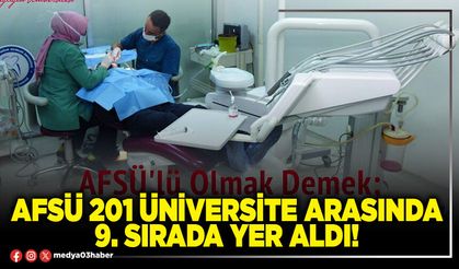 AFSÜ 201 üniversite arasında 9. sırada yer aldı!