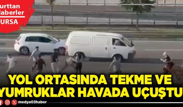 Yol ortasında tekme ve yumruklar havada uçuştu