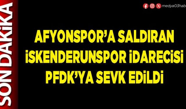 Afyonspor’a saldıran İskenderunspor İdarecisi PFDK’ya sevk edildi