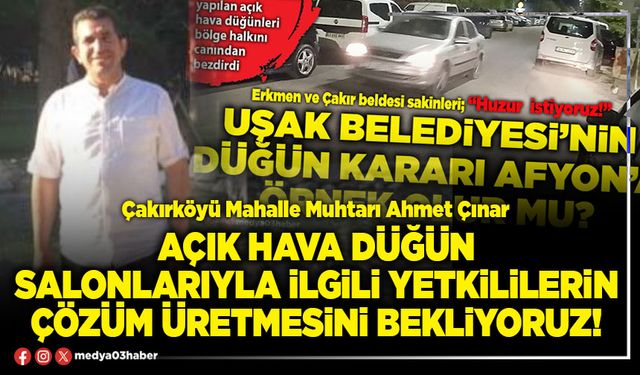 Açık hava düğün salonlarıyla ilgili yetkililerin çözüm üretmesini bekliyoruz!