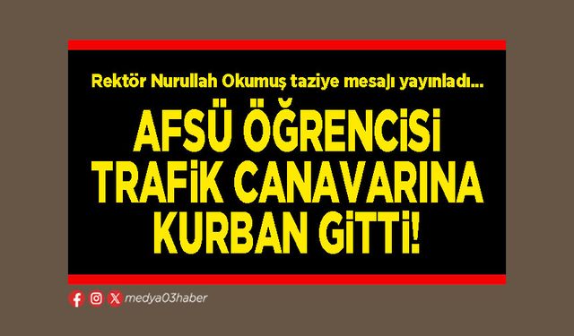 AFSÜ öğrencisi trafik canavarına kurban gitti!