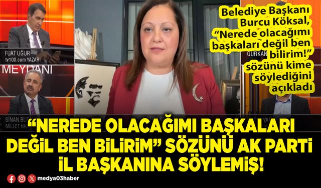 “Nerede olacağımı başkaları değil ben bilirim” sözünü AK Parti  İl Başkanına söylemiş!