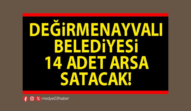 Değirmenayvalı Belediyesi 14 adet arsa satacak!