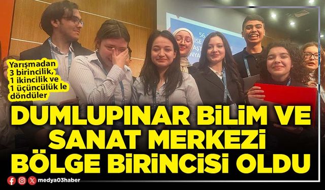Dumlupınar Bilim ve Sanat Merkezi Bölge birincisi oldu