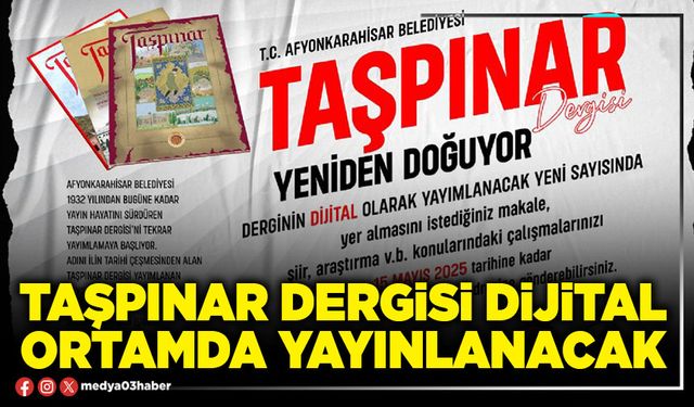 Taşpınar dergisi dijital ortamda yayınlanacak