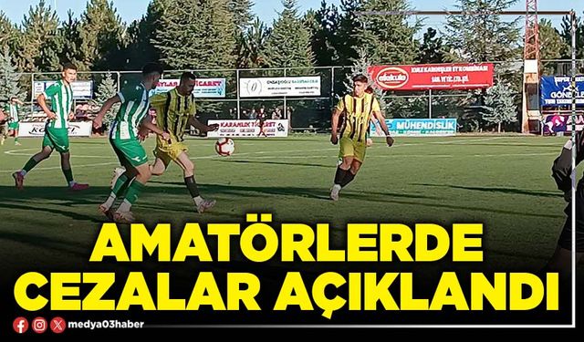 Amatörlerde cezalar açıklandı