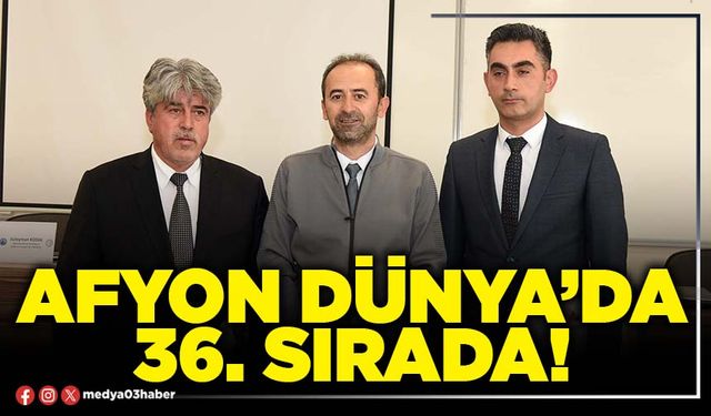 Afyon Dünya’da 36. Sırada!