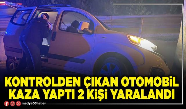 Kontrolden çıkan otomobil kaza yaptı 2 kişi yaralandı