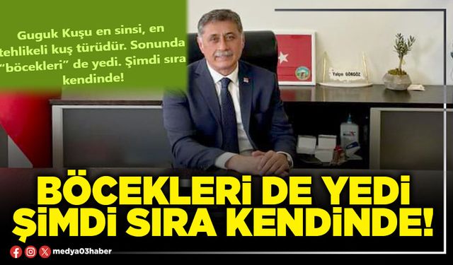 Böcekleri de yedi şimdi sıra kendinde!