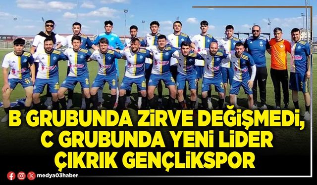 B grubunda zirve değişmedi, C grubunda yeni lider Çıkrık Gençlikspor
