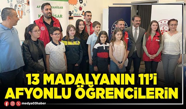 13 Madalyanın 11’i Afyonlu öğrencilerin