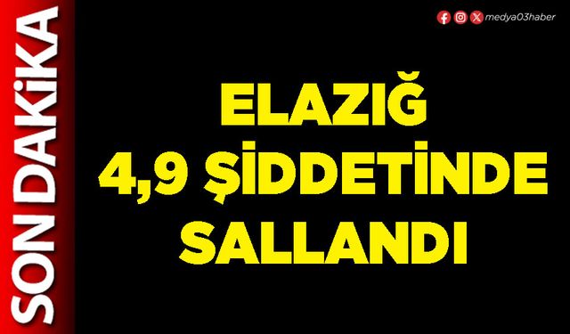 Elazığ 4,9 Şiddetinde Sallandı
