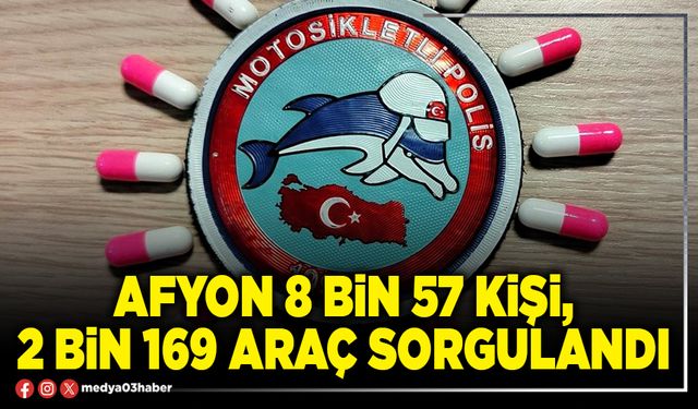 Afyon 8 Bin 57 Kişi, 2 Bin 169 araç sorgulandı