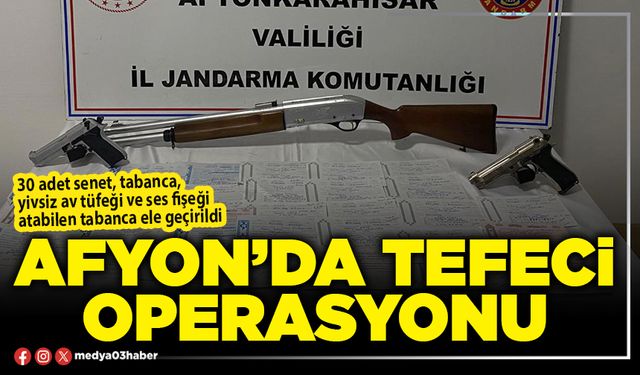 Afyon’da tefeci operasyonu