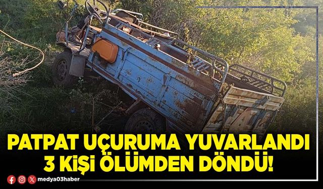 Patpat uçuruma yuvarlandı 3 kişi ölümden döndü!