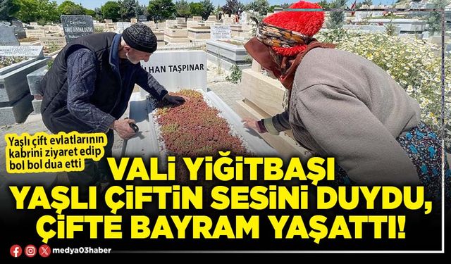 Vali Yiğitbaşı yaşlı çiftin sesini duydu, çifte bayram yaşattı!