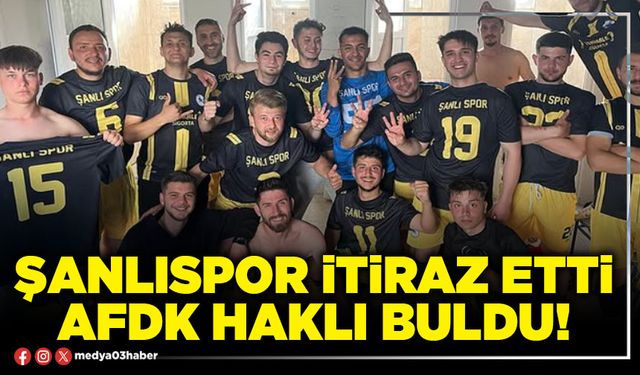 Şanlıspor itiraz etti AFDK haklı buldu!